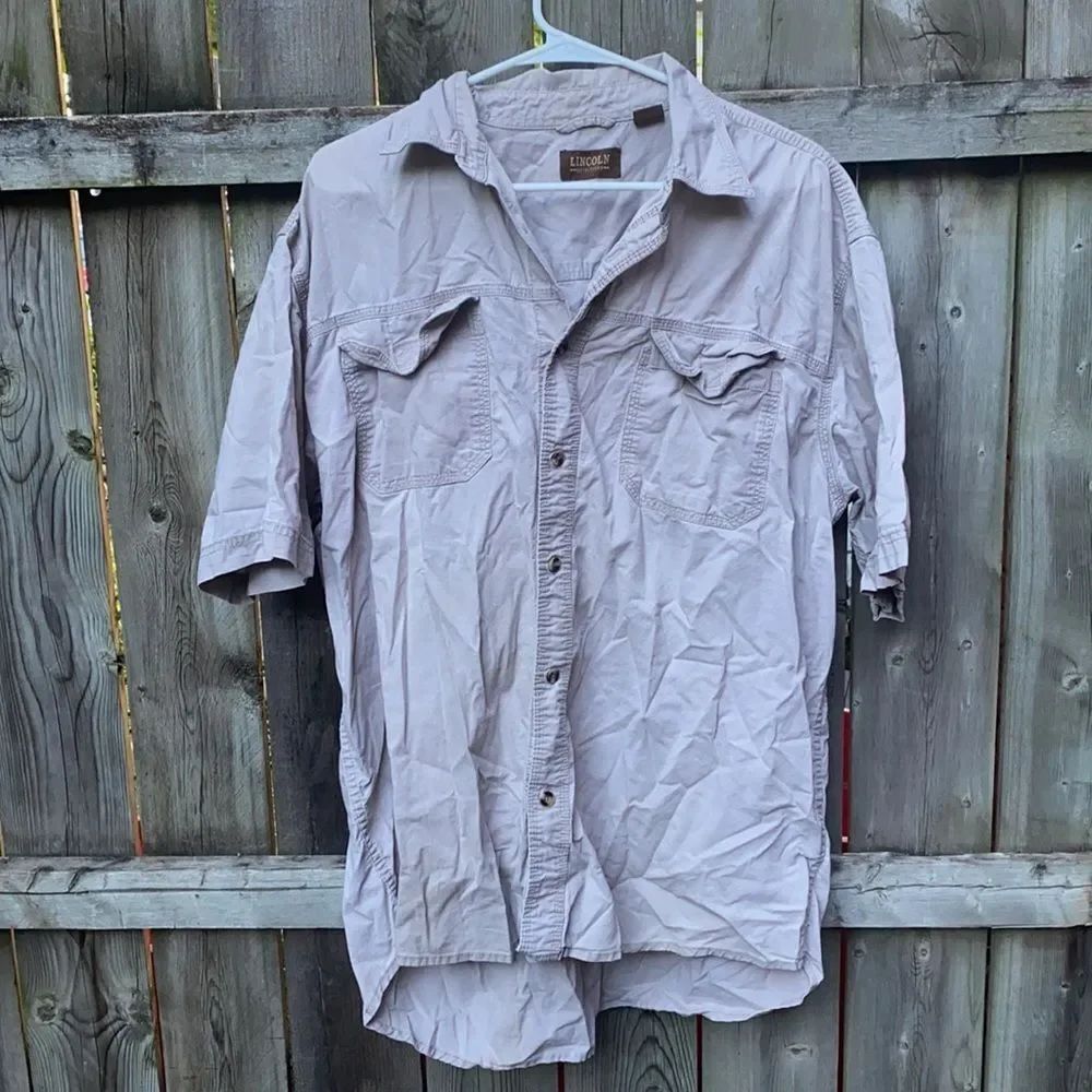 Lincoln Outfitters Tan Button Down Cotton shirt sz. XL
